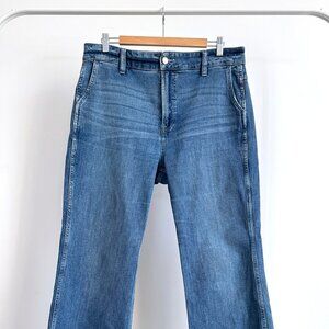 J Crew Wide Leg Midwash Jeans Size 31